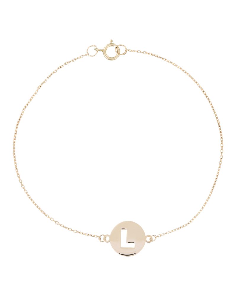 Bracelet "Lettre L Golden" Or Jaune 375/1000