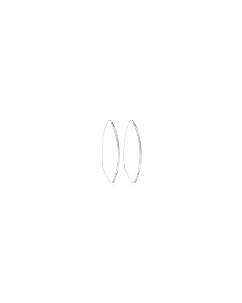 Boucle d'oreilles "Créoles EDNA" 6 x 2,5 cm Or Blanc 375/1000