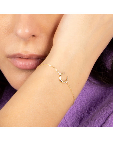 Bracelet " Demi lune 2 " Or jaune 375/1000
