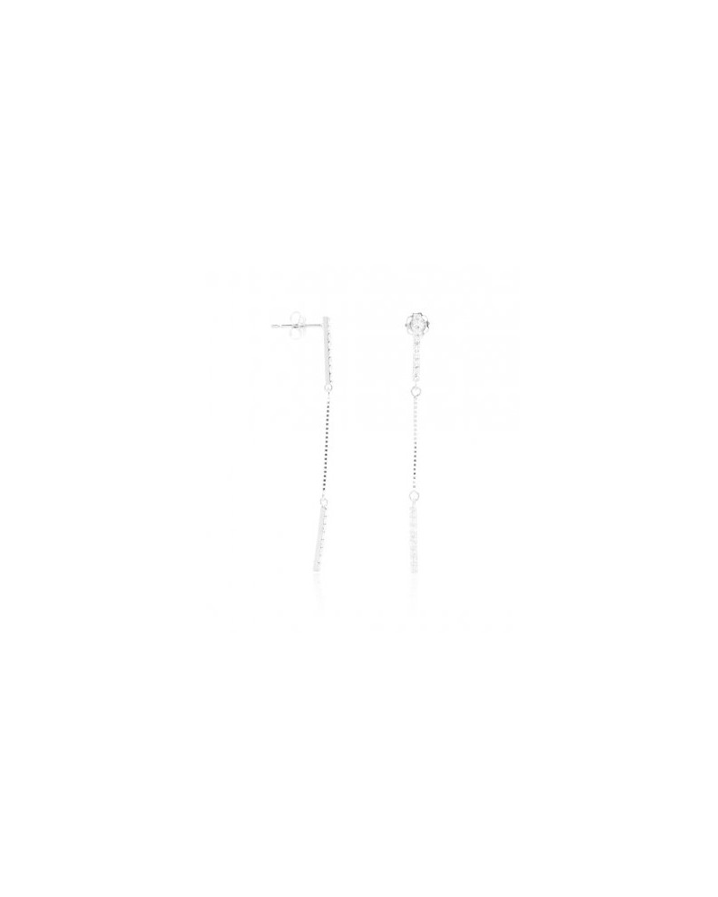 Boucles d'oreilles "Art" Or Blanc 375/1000 et Zirconium