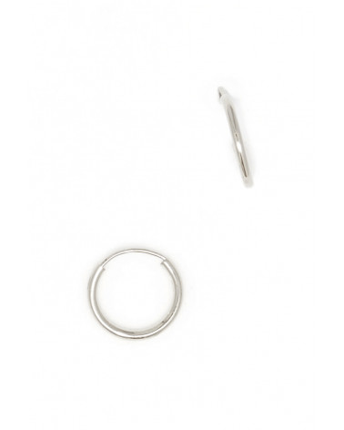 Boucles d'oreilles "Créoles Simplicité 12 mm" Or Blanc 375/1000