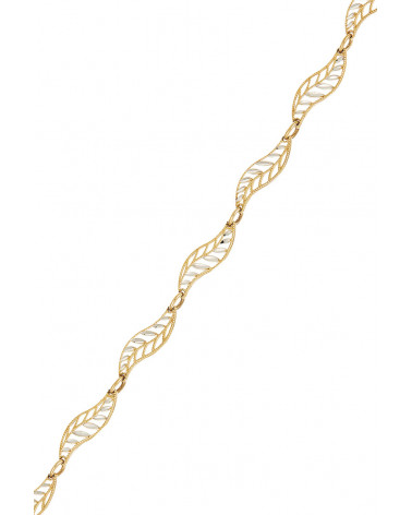 Bracelet "feuillage twisté" Or Bicolore 375/1000