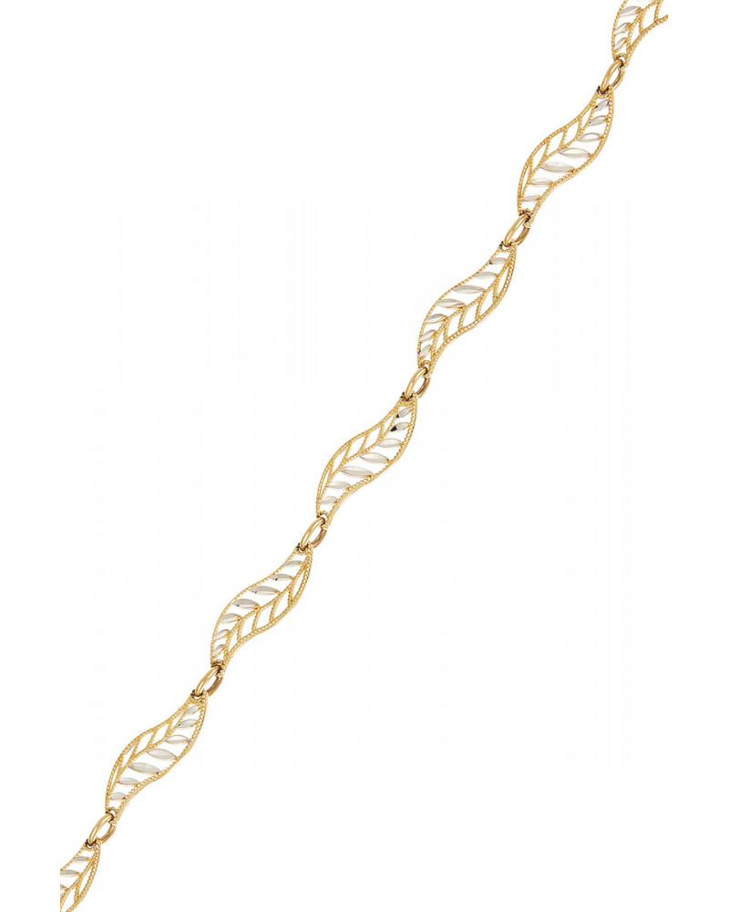 Bracelet "feuillage twisté" Or Bicolore 375/1000