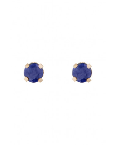 Boucles d'oreilles "Puces Saphirs bleus 3mm" :0,18ct/2