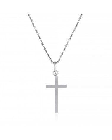 Pendentif Or Blanc 375/1000 "Croix Croyance"