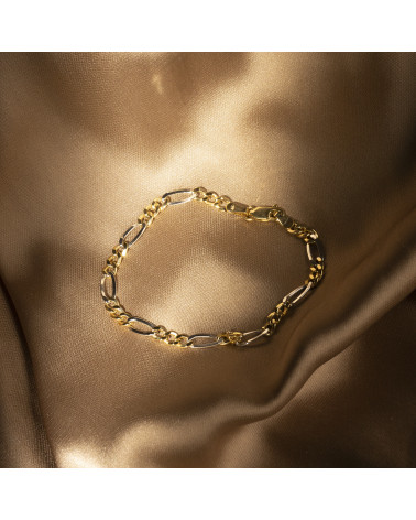 Bracelet Or Bicolore 375/1000 alterné "Buya"