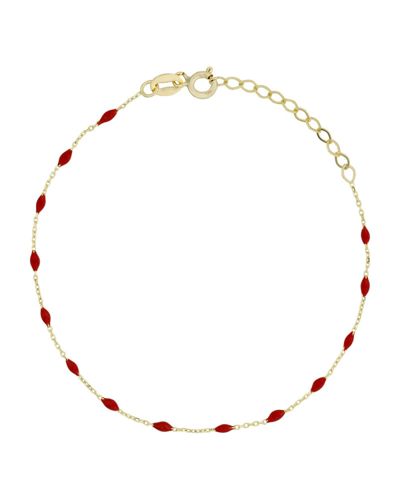 Bracelet " Amada Rouge" Or jaune 375/1000